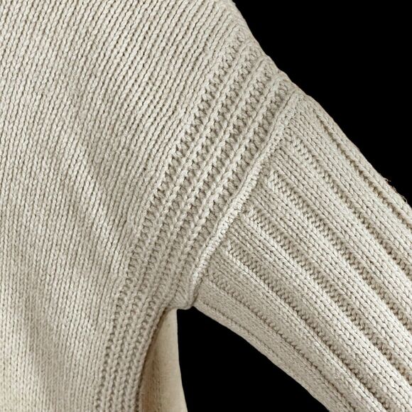 Vince Tunic Poncho Yak Sweater Sz XS Mix Ribbed 46 Bust Oversize Heather Oatmeal - Picture 8 of 13